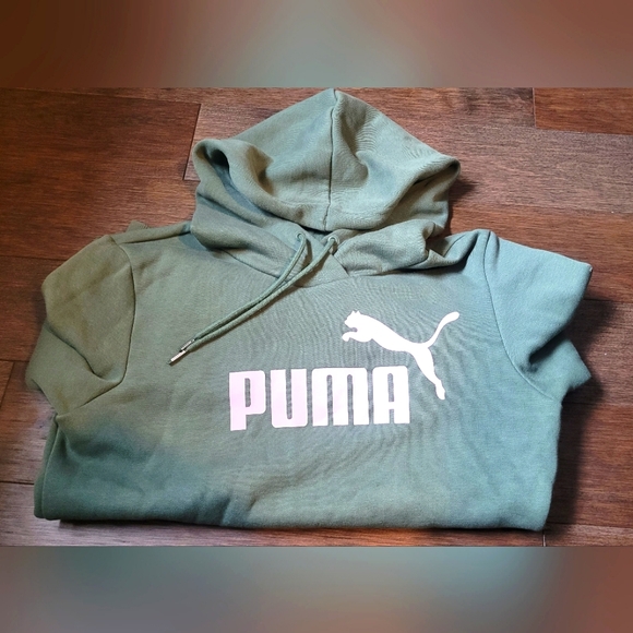 Puma Hoodie - Olive Green - Size XS - Picture 2 of 4